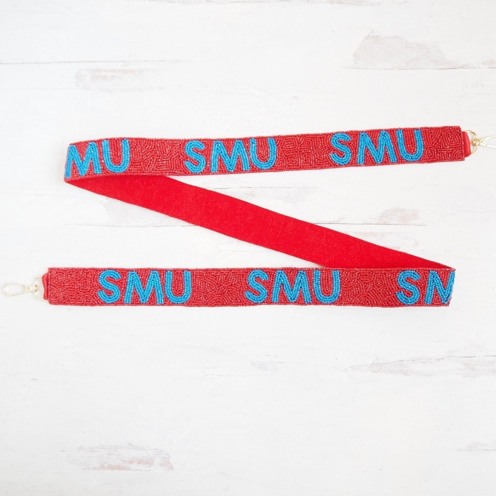 Collegiate Game Day Beaded SMU Southern Methodist University Purse Strap